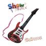 Imagem de Guitarra Infantil Musical Star Com Luz 52cm - Art Brink Vermelha