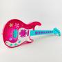 Imagem de Guitarra musical brinquedo infantil com som e luz Led Rosa