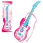 Imagem de Guitarra musical brinquedo infantil com som e luz Led Rosa