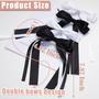 Imagem de Hair Bows Seneeel Ribbon Low para mulheres, conjunto de 4 (preto e branco)