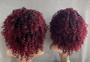 Imagem de Halfiwig peruca wig castanho preta marsala ruiva afro cacheada premium curta