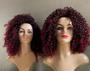 Imagem de Halfiwig peruca wig castanho preta marsala ruiva afro cacheada premium curta