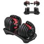 Imagem de Halter Regulável 24kg Dumbbell Ajustável Anilha Dumbell Drum