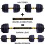 Imagem de Halteres Anilha Barra Kit Musculação Peso Academia 40kg Yangfit