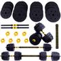 Imagem de Halteres Anilha Barra Kit Musculação Peso Academia 40kg Yangfit