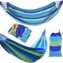 Imagem de Hammock genérico de algodão azul/verde de 2 lugares 180x150 cm