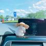 Imagem de Hamster bonito com chapéu de palha ornamento de carro, decoração de carro acessórios de painel interior automotivo