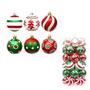 Imagem de HAO 30 Pcs enfeites de bola de Natal para a árvore de Natal, vermelho verde e branco pintura da árvore de Natal decoração bolas de purpurina, 2.36 "Shatterproof bola suspensa para a decoração da árvore de Natal