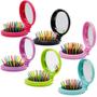 Imagem de Happy Trees 6 PCS Round Travel Hair Brush com espelho dobrável Pocket Escova de Cabelo Mini Pente de Cabelo com Espelho de Maquiagem para Viagem (Conjunto de 6)