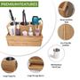 Imagem de Harzen Brothers Hair Tool Organizer- Bambu, Suporte para Secador de Cabelo, Bancada Sanitária, Suporte de Armazenamento Vanity Caddy para Acessórios, Maquiagem, Produtos de Higiene Pessoal