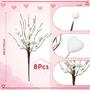 Imagem de Hastes de Flores Artificiais com Glitter Lyrow - Pacote com 8 Unidades (40cm)