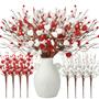 Imagem de Hastes de Flores Artificiais com Glitter Lyrow - Pacote com 8 Unidades (40cm)