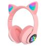 Imagem de Headphone Bluetooth Orelhas Led Fone Gatinho Rosa