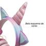 Imagem de  Headphone Fone Infantil Colorido Orelhinha Unicórnio com Glitter para Criança