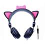 Imagem de Headphone K-Mex Cat Ear AR30 P2 S/ Microfone - Preto/Rosa
