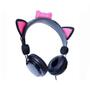 Imagem de Headphone K-Mex Cat Ear AR30 P2 S/ Microfone - Preto/Rosa