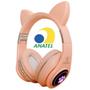 Imagem de Headphone Orelha de Gato Bluetooth Gatinho Rosa Mulheres