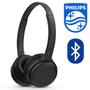 Imagem de Headphone Philips bluetooth on-ear com microfone e energia para 15 horas na cor preto TAH1108BK/55- Original com NF e garantia