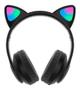 Imagem de Headset Fone De Ouvido Bluetooth Led Orelha Gato e Pulseira Led Digital 