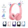 Imagem de Headset Fone de Ouvido Infantil Bluetooth Orelha Gato Led Para Crianças Sem Fio