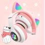 Imagem de Headset Fone De Ouvido Sem Fio Bluetooth Gato Com Pata LED Lançamento