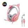 Imagem de Headset Fone Gamer Com Microfone E Led P3/P2 - Kp-Ga04 Rosa