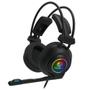 Imagem de Headset Gamer Fone de Alta Qualidade Com Microfone Entrada P2 + Usb Led Rgb Cabo 2,1M Têxtil  Cor Preta Fortrek Vickers Design Ergonômico de Alto Conforto