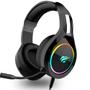 Imagem de Headset Gamer Havit H2232D - LED RGB - Conector USB e 3.5mm - Com Microfone - Preto - HV-H2232D