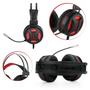 Imagem de Headset Gamer Redragon Minos Preto e Vermelho USB Som Surround 7.1 Virtual com LED Vermelho H210