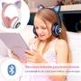 Imagem de Headset Infantil Rosa Bluetooth com Luz LED Colorida Ajustável