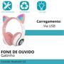 Imagem de Headset Infantil Rosa Bluetooth com Luz LED Colorida Ajustável