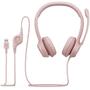 Imagem de Headset Logitech H390 com USB para PC e Smartphone - Rosa