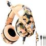 Imagem de Headset pro gamer camuflado com microfone bege xtrad - lc-821