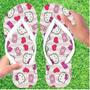 Imagem de Hello Kitty Chinelo infantil feminino Listra. Presente tematico da Helo Kity para criança Kiti Kitti Rosa desenho menina