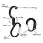 Imagem de HerOCLIP Carabiner Clip and Hook (Pequeno) para Bolsa, Carrinho e Mochila, Preto Furtivo