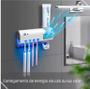 Imagem de Higiene avançada em cada uso: Dispenser Automático Porta Escova de Dentes Pasta e Esterilizador UV.