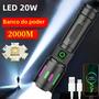 Imagem de Holofote LED De Longo Alcance 20W Tipo C Lanterna De Liga De Alumínio Com Zoom De Carregamento Para