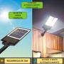 Imagem de Holofote Solar Refletor Poste 500w Luminaria Autonoma Controle remoto Preta IP65