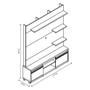 Imagem de Home Estante Painel TV Até 60 Polegadas Rodízios 2 Portas Prateleiras Nichos Cedro