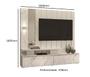 Imagem de Home Theater Zeus Painel com Detalhes Ripado, Led  e Espelho Calacata Off White Madetec 