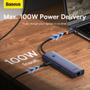 Imagem de Hub Baseus 7 Portas Usb-c Hdmi+ Usb3.0 + Pd100w+ Sd Tf+ Rj45