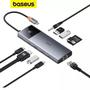 Imagem de HUB Baseus USB Metal Gleam Série II, Cinza Espacial, USB-C, HDMI, USB-A, 10 em 1