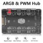 Imagem de HUB Controle PWM 4pin e ARGB 5V 3Pin Cooler Master 6 Portas