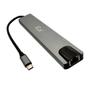 Imagem de Hub F3 Adaptador Type-c 8 em 1, para HDMI, Type-c, USB 3.0, USB 2.0, Micro SD SDe LAN - JC-TYC-860
