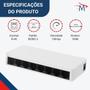 Imagem de Hub Switch Rj45 Internet 8 Portas 10/100 Mbps C/Cabo 3Metros