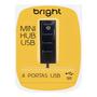 Imagem de Hub USB 2.0 4 portas Bright 10cm PC Adaptador Multiplicador