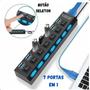 Imagem de Hub USB 2.0 7 Portas com LED  Ideal para Conectar Vários Dispositivos ao Mesmo Tempo