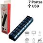 Imagem de Hub USB 2.0 7 Portas  Expansão de Conexões USB para Todos os Dispositivos Externos
