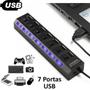 Imagem de Hub USB 2.0 7 Portas  Expansão de Conexões USB para Todos os Dispositivos Externos