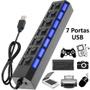 Imagem de Hub Usb 2.0 Com 7 Portas Switch On/Off E Led Indicador